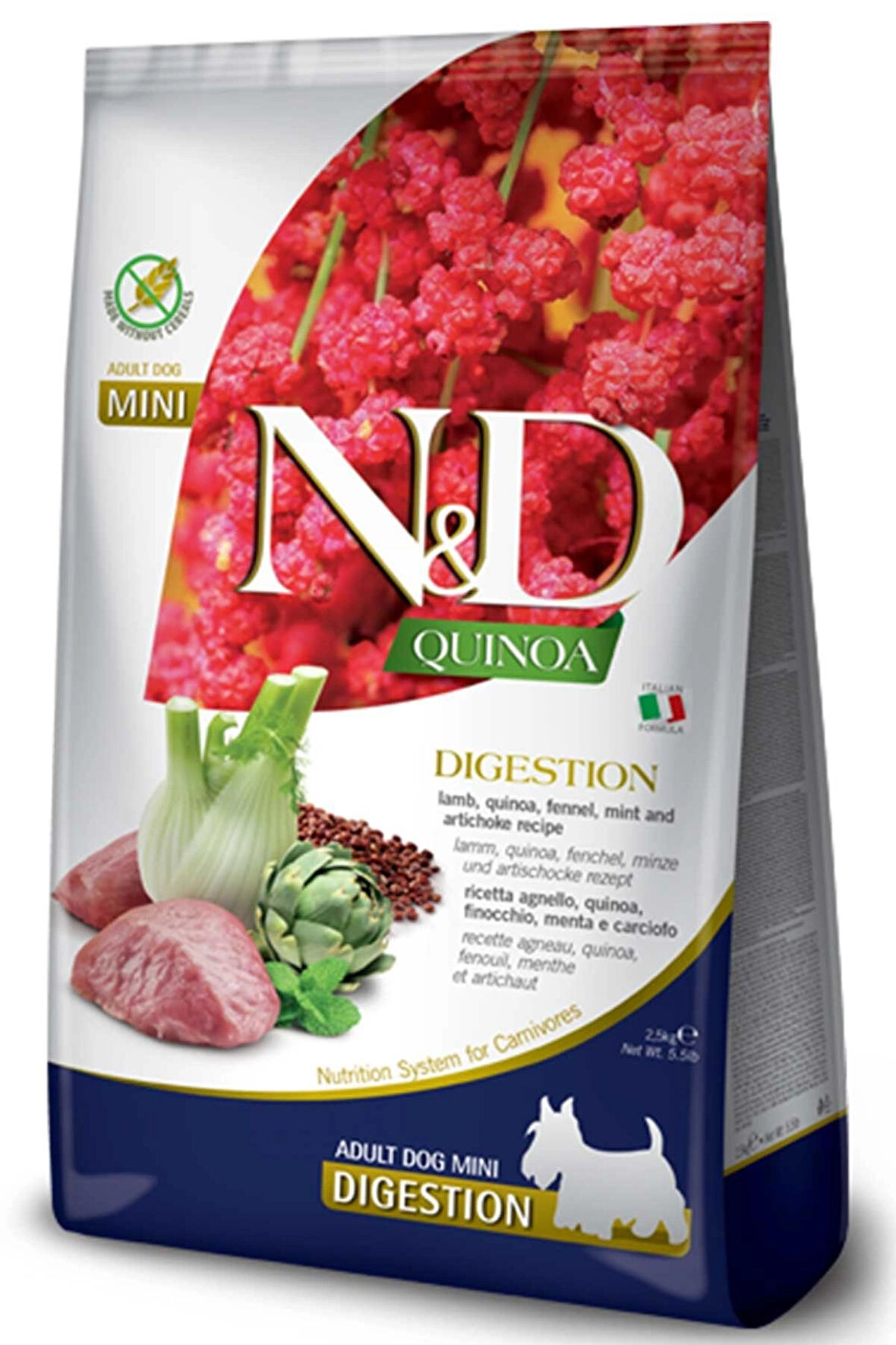 N&D Quinoa Köpek Digestion Yetişkin Mini 2.5 Kg