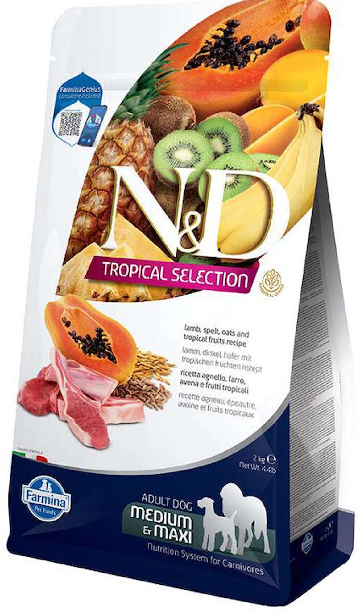 N&D Tropical Kuzulu Orta ve Büyük Irk Yetişkin Köpek Maması 2 Kg