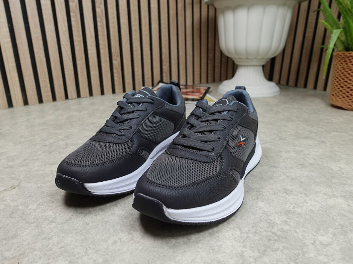 Günlük Fileli Nefes Alabilen Erkek Bağcıklı Kalın Taban Hafif Rahat Yürüyüş Koşu Spor Ayakkabı 8011