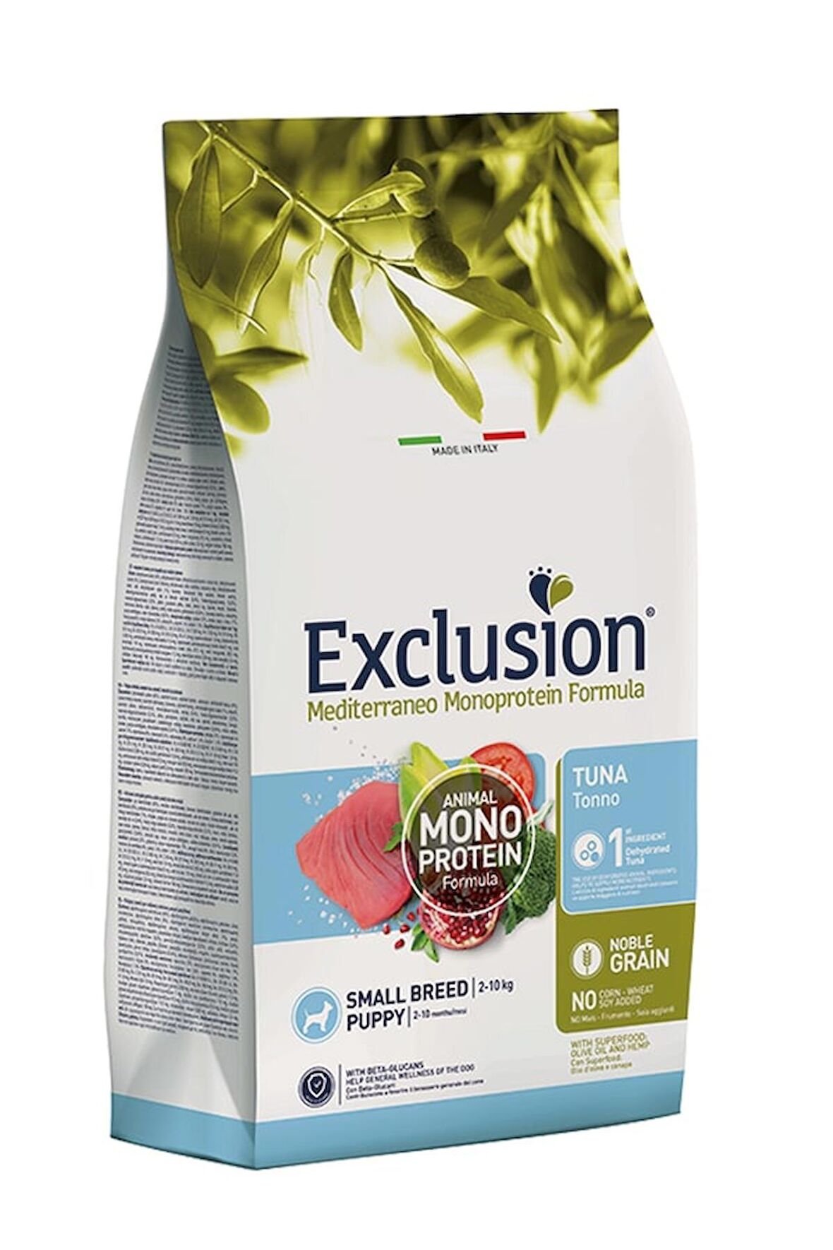 Exclusion Monoprotein Ton Balıklı ve Narlı Düşük Tahıllı Küçük Irk Yavru Köpek Maması 2 Kg