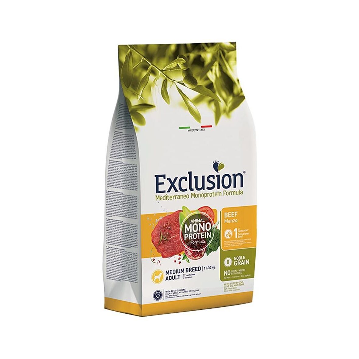 Exclusion Monoprotein Düşük Tahıllı Sığır Etli Yetişkin Medium Köpek Maması