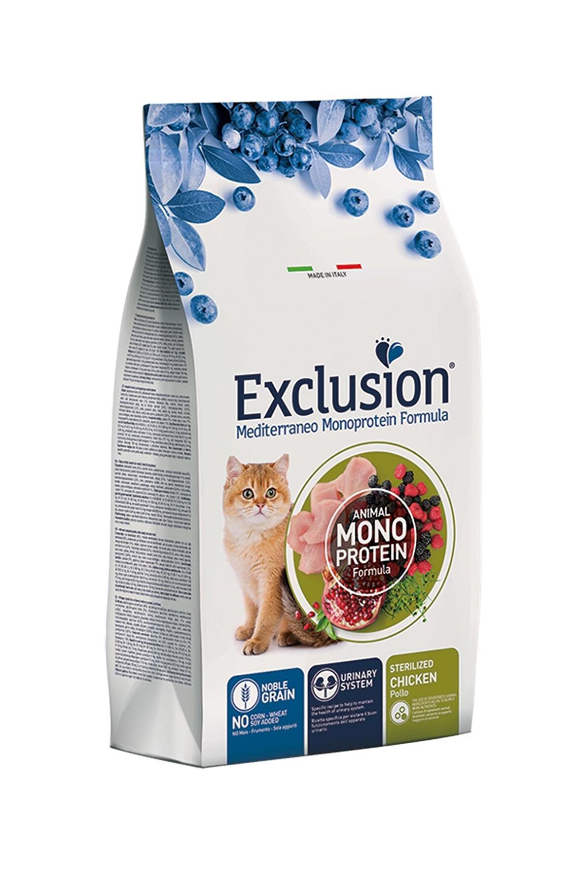 Exclusion Monoprotein Tavuklu ve Narlı Düşük Tahıllı Kısırlaştırılmış Kedi Maması 1,5 Kg