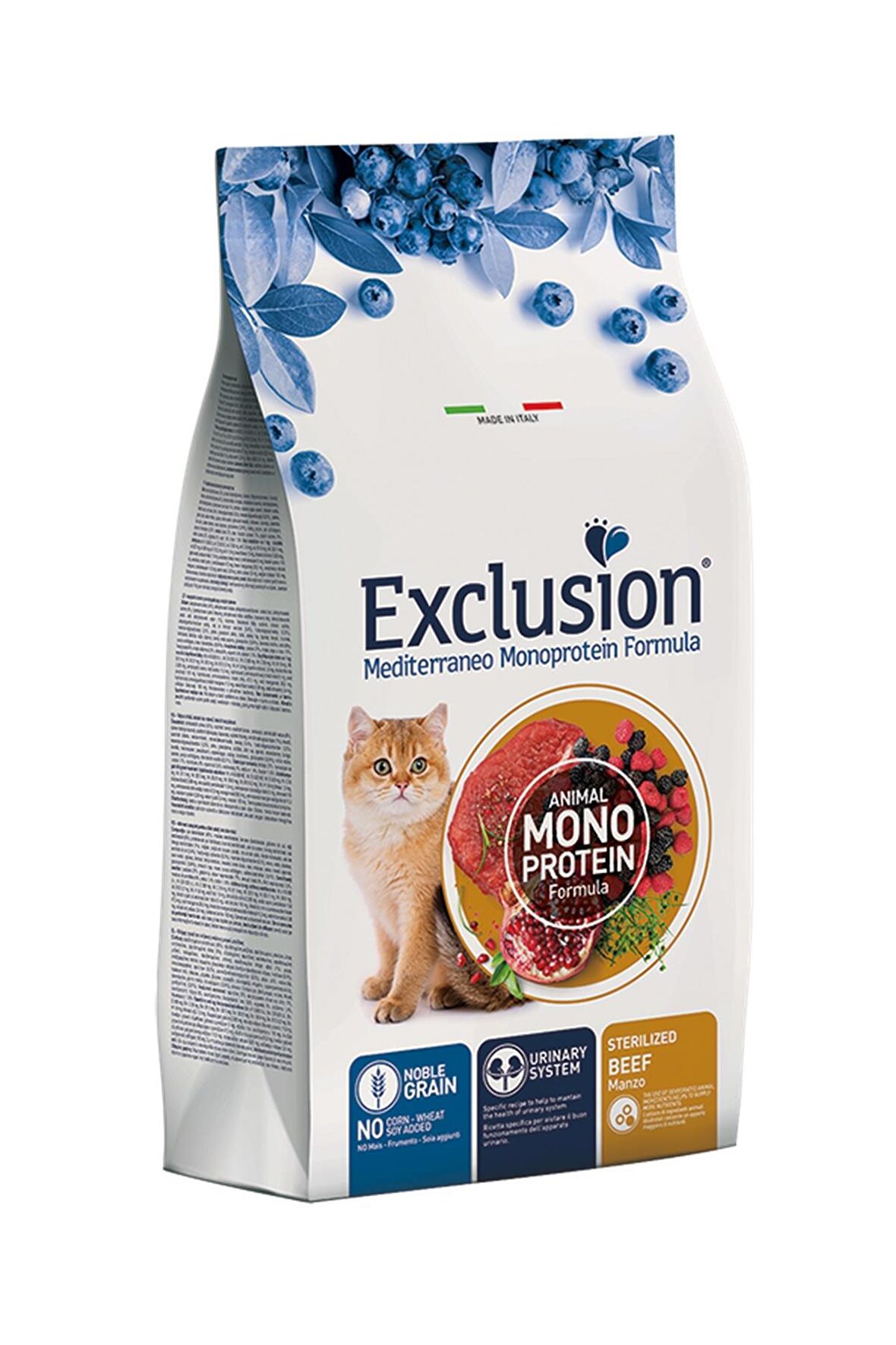 Exclusion Monoprotein Sığır Etli ve Narlı Düşük Tahıllı Kısırlaştırılmış Kedi Maması 1,5 Kg