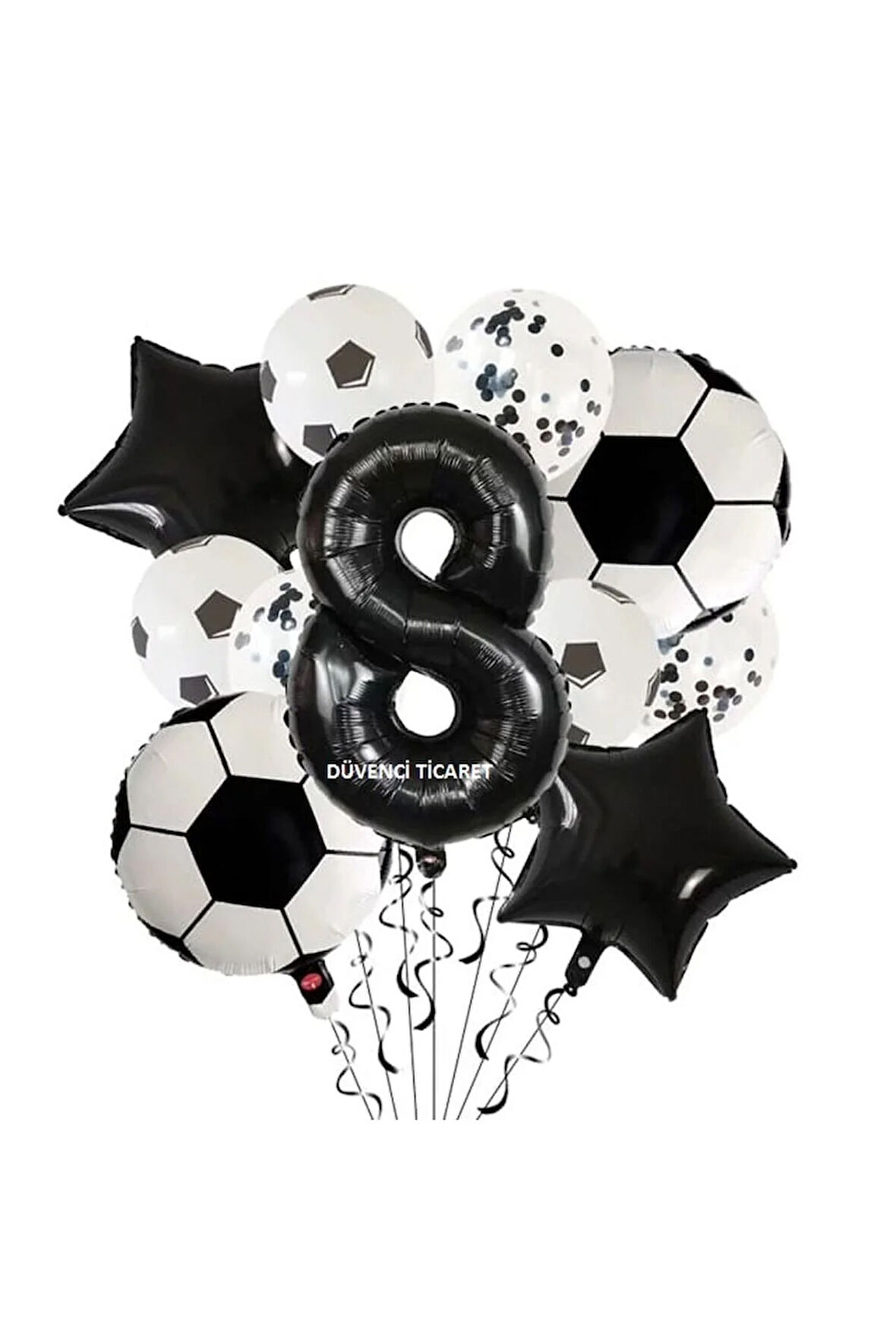 SİYAH BEYAZ FUTBOL TOP FOLYOLU BALON YAŞ SET