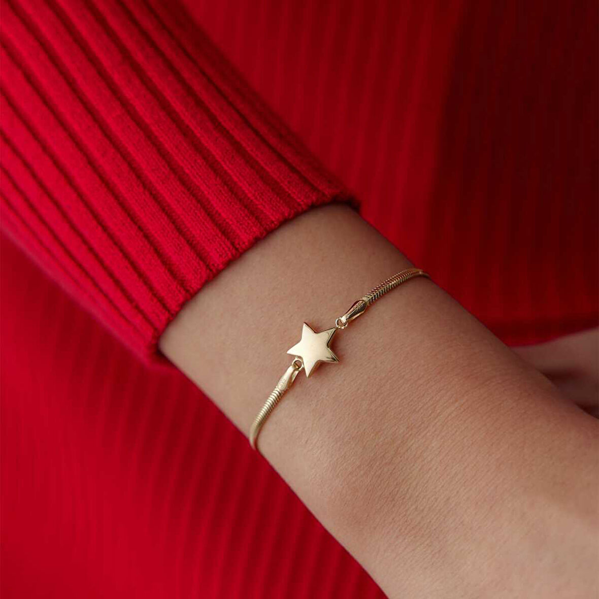 Balıksırtı Bombe Yıldız Bileklik