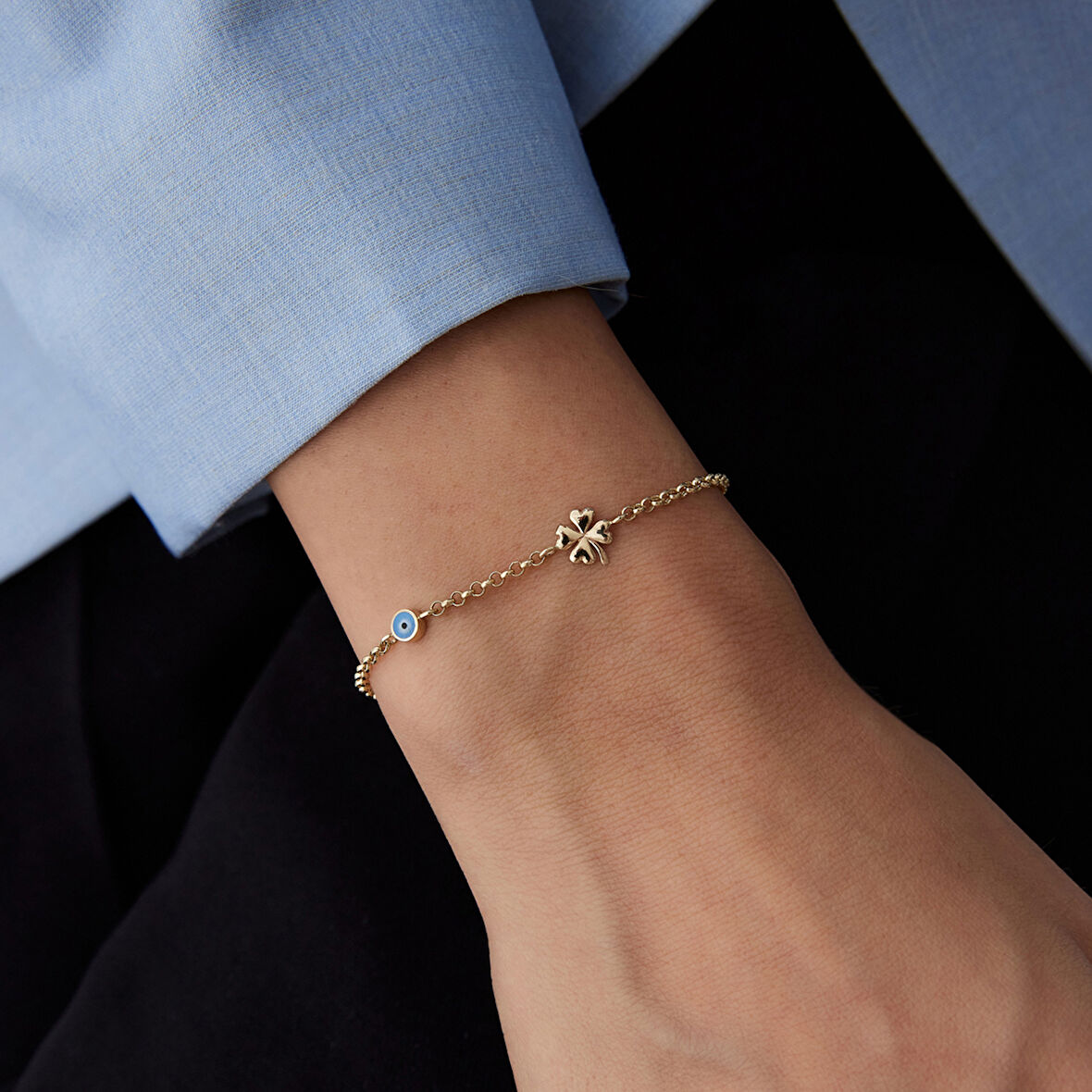 Aqua Mine Göz Yonca Bileklik