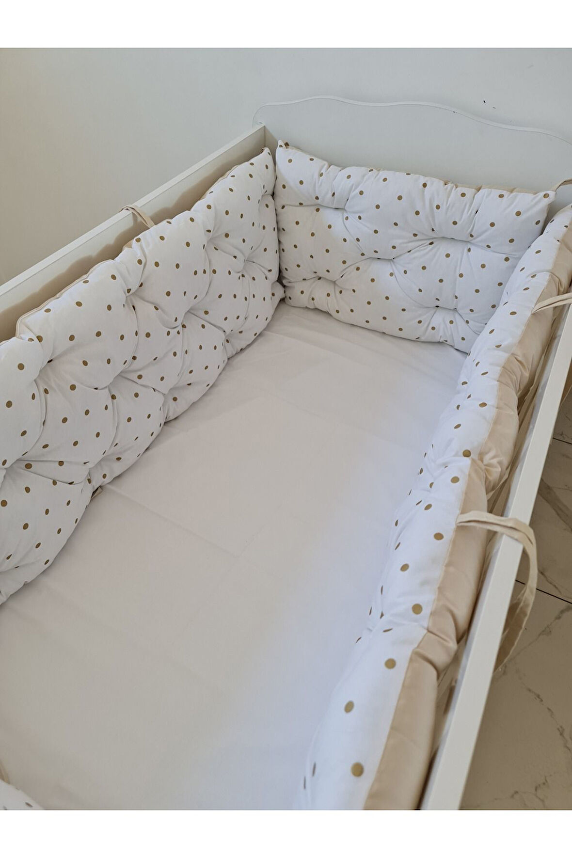 80x140 Beşik Uyumlu 4 Parça Beşik Kenar Koruma Takımı – %100 Pamuk – Yıkanabilir