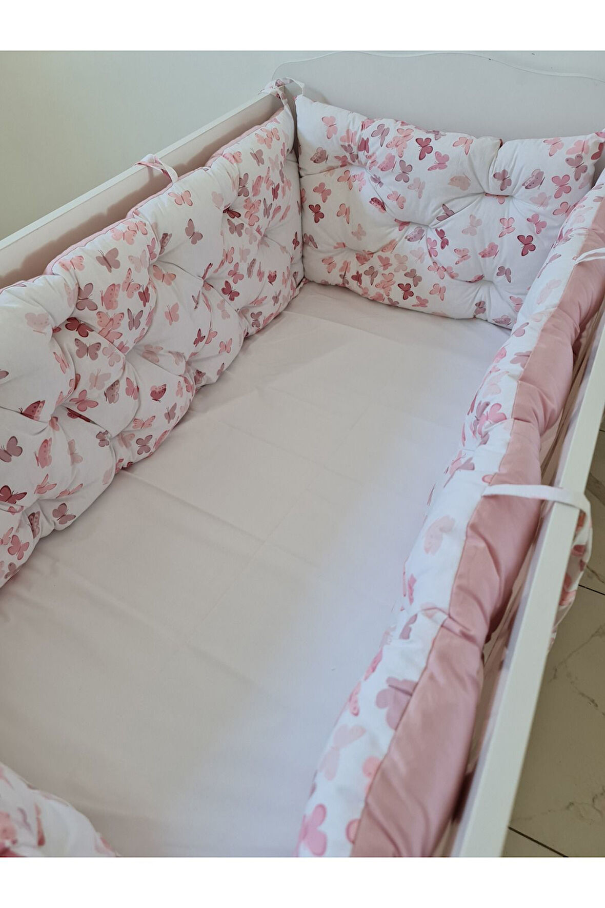 80x140 Beşik Uyumlu 4 Parça Beşik Kenar Koruma Takımı – %100 Pamuk – Yıkanabilir