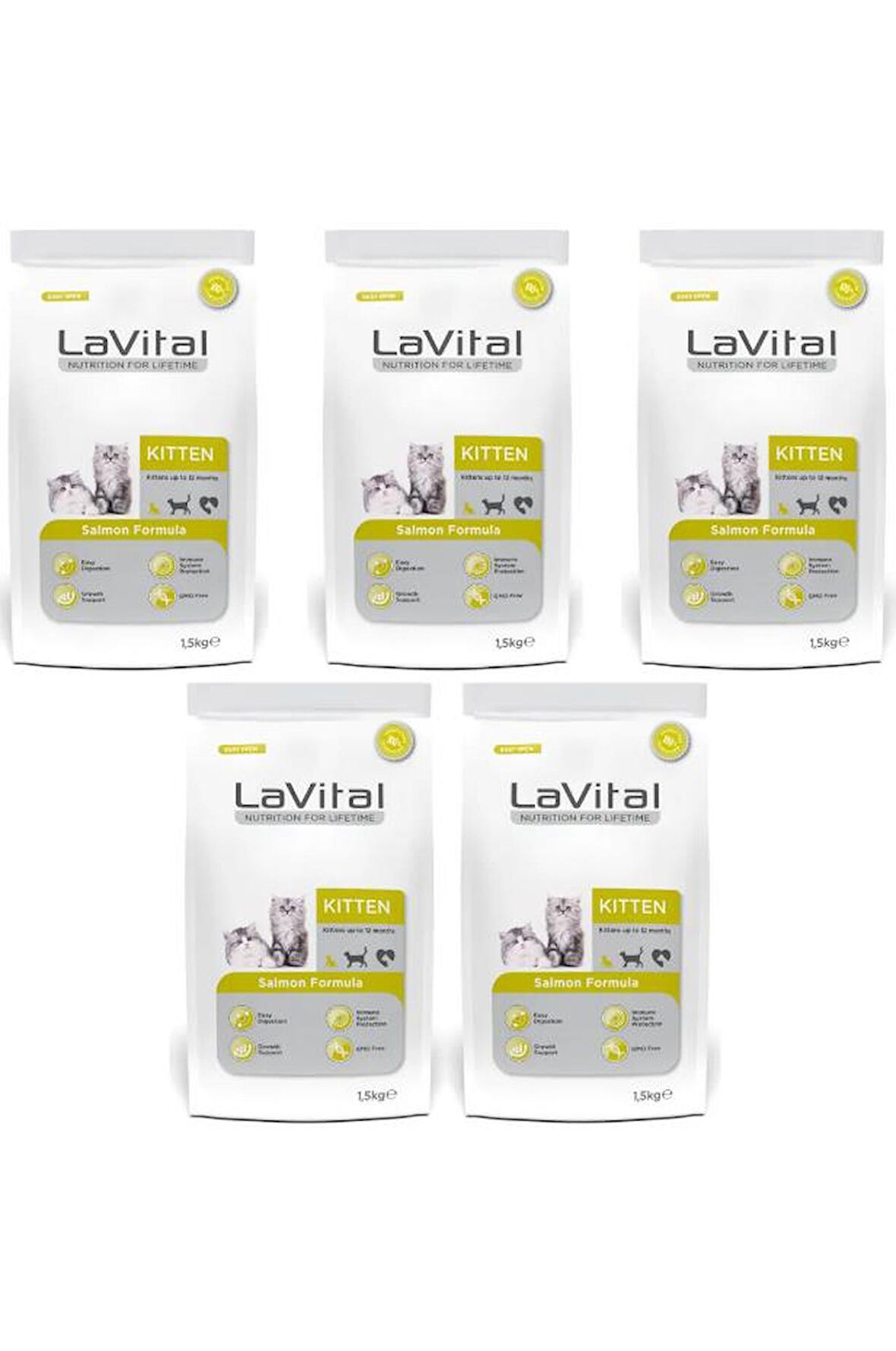 Lavital Somon Balıklı Yavru Kedi Maması 1,5 Kg*5 Adet