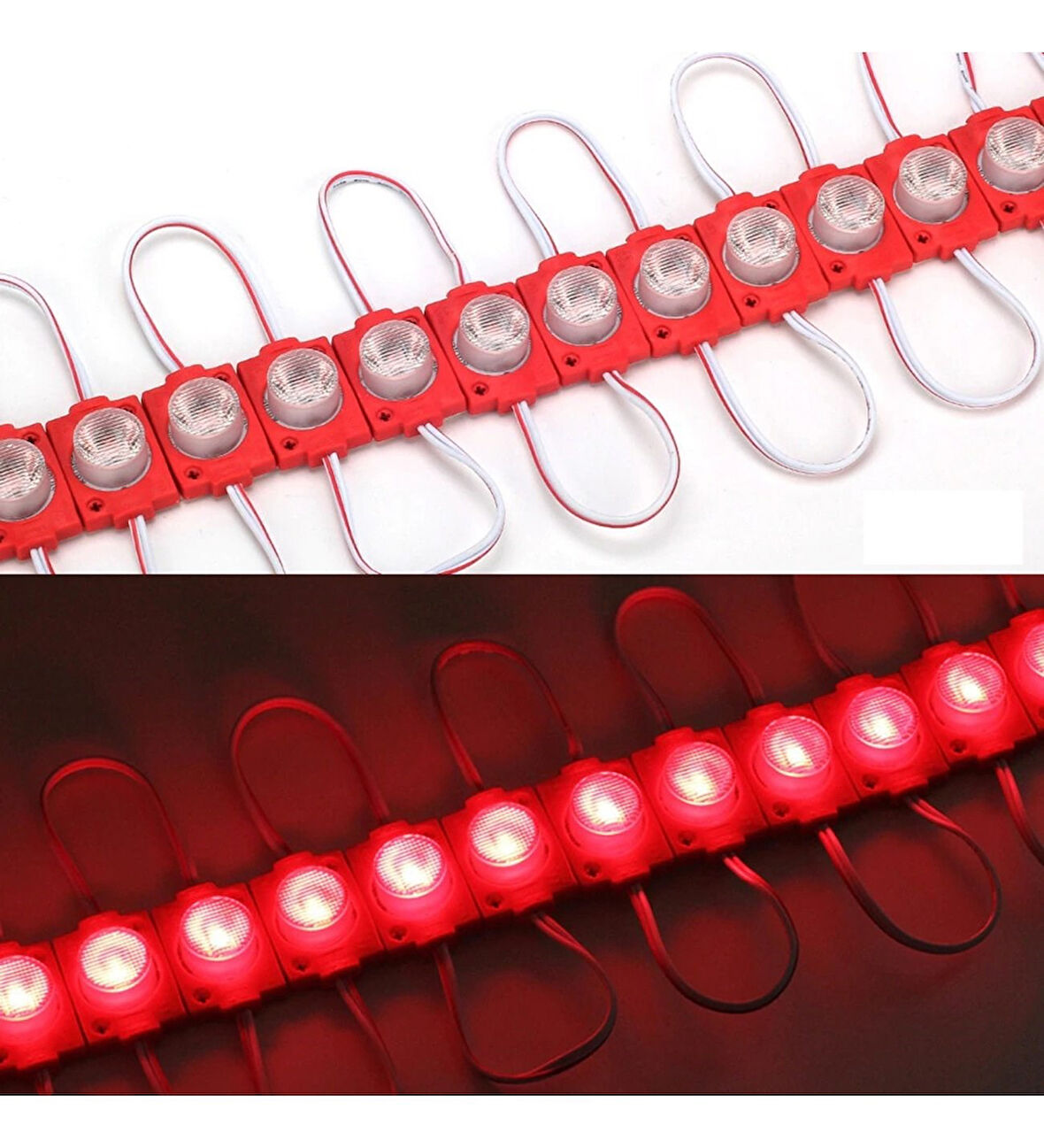 Led Modül Kırmızı Tekli Led Mercekli 12v Dc 1,5w İp 65 5 adet