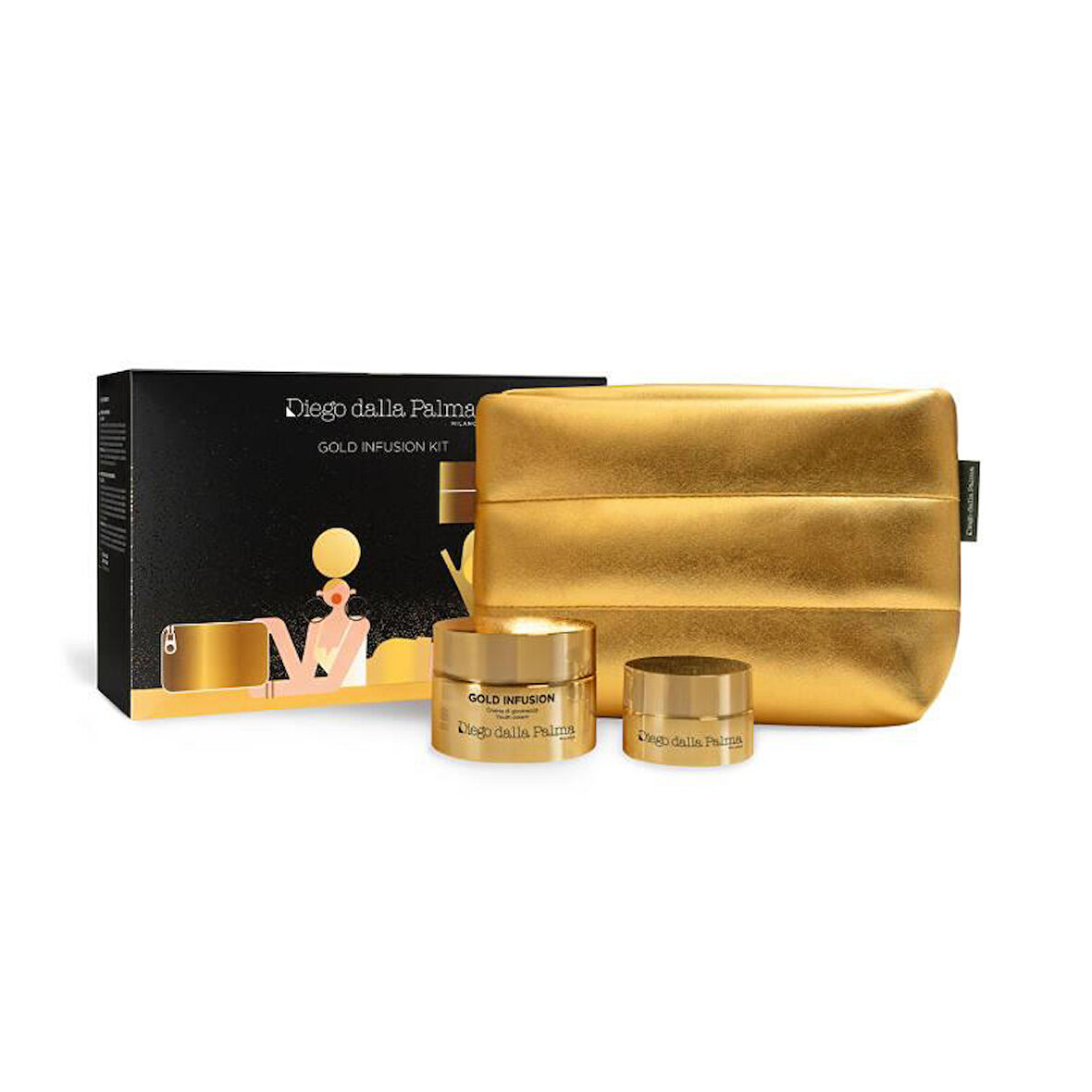 Diego Dalla Palma SC Gold Infusion Altın Parçacıklı Gençleştirici Krem 45 Ml + Göz Çevresi Kremi 15 Ml + Çanta