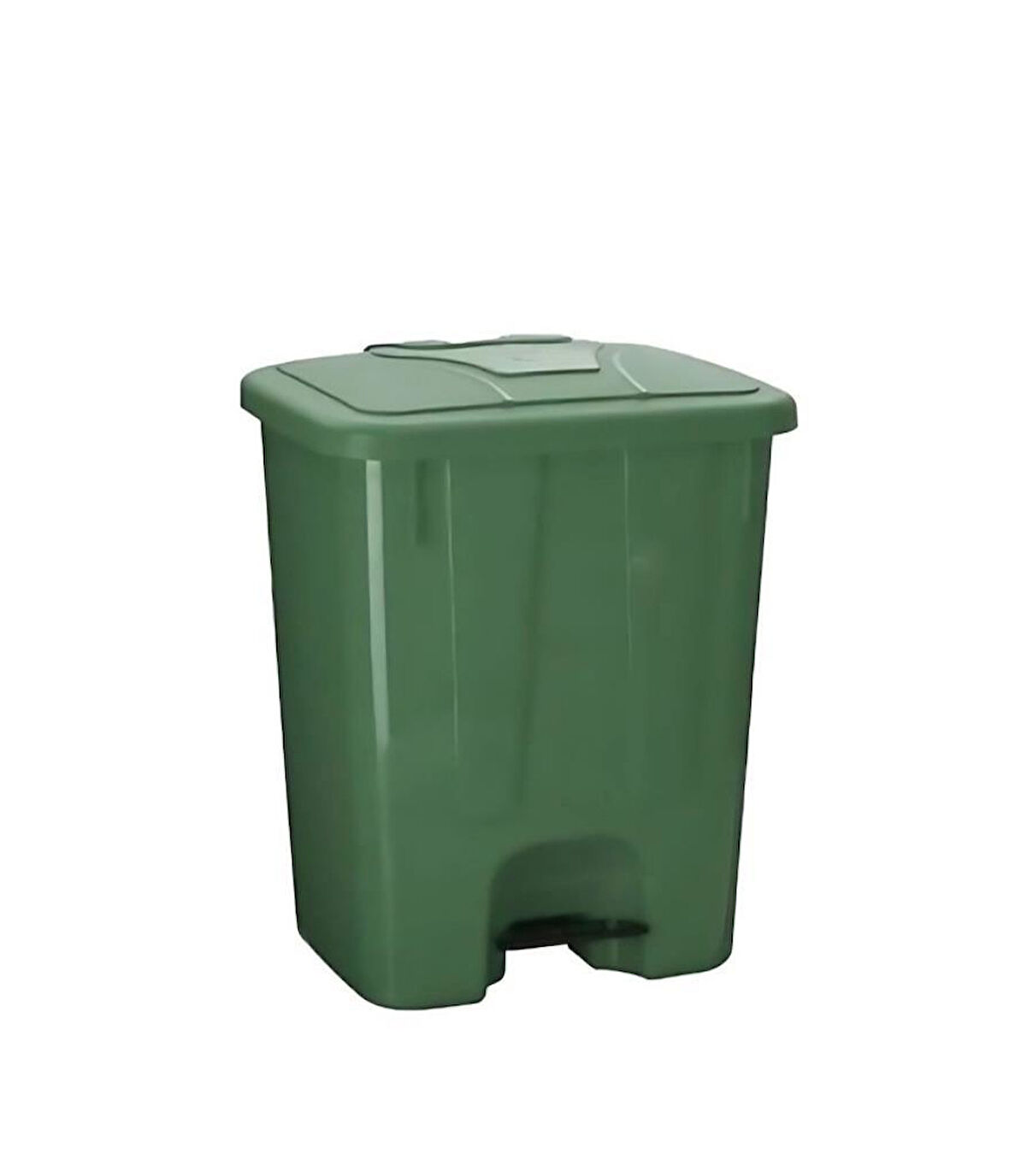 Omnipazar SY-4255 40 lt Köşeli Pedallı Plastik Çöp Kovası (İç Kovasız) Yeşil