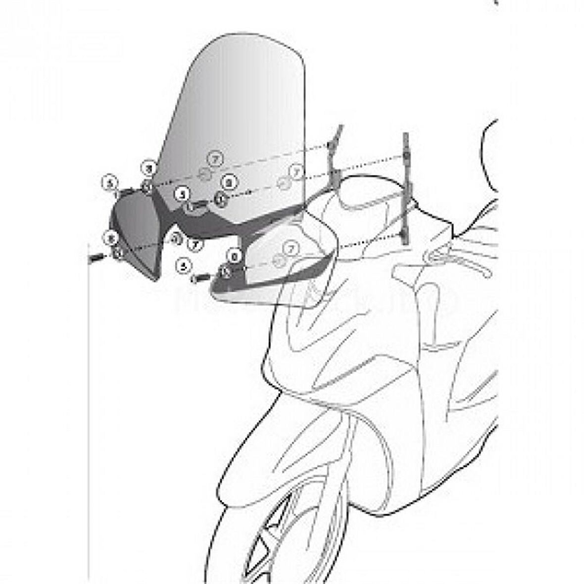 Givi A5608A PIAGGIO VESPA PRIMAVERA-SPRINT 50-125-150 (14-19) Rüzgar Siperlik Bağlantısı