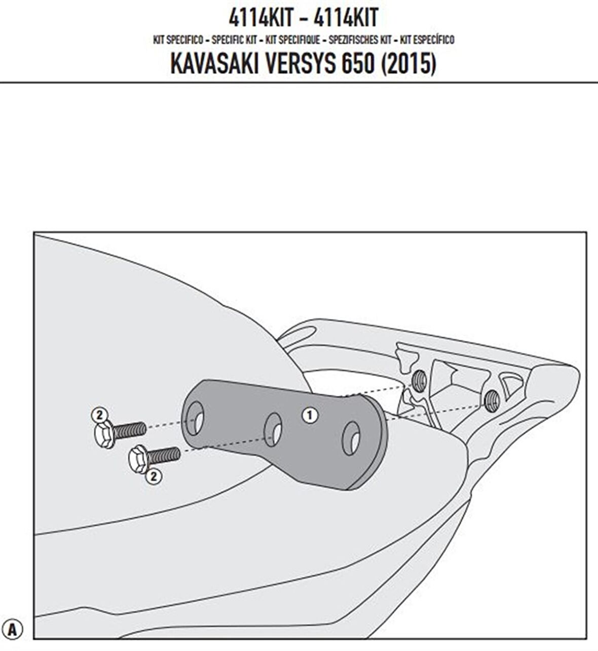 Givi 4114KIT KAWASAKI VERSYS 650 (15-19) Yan Çanta Tasiyici Baglanti Kiti