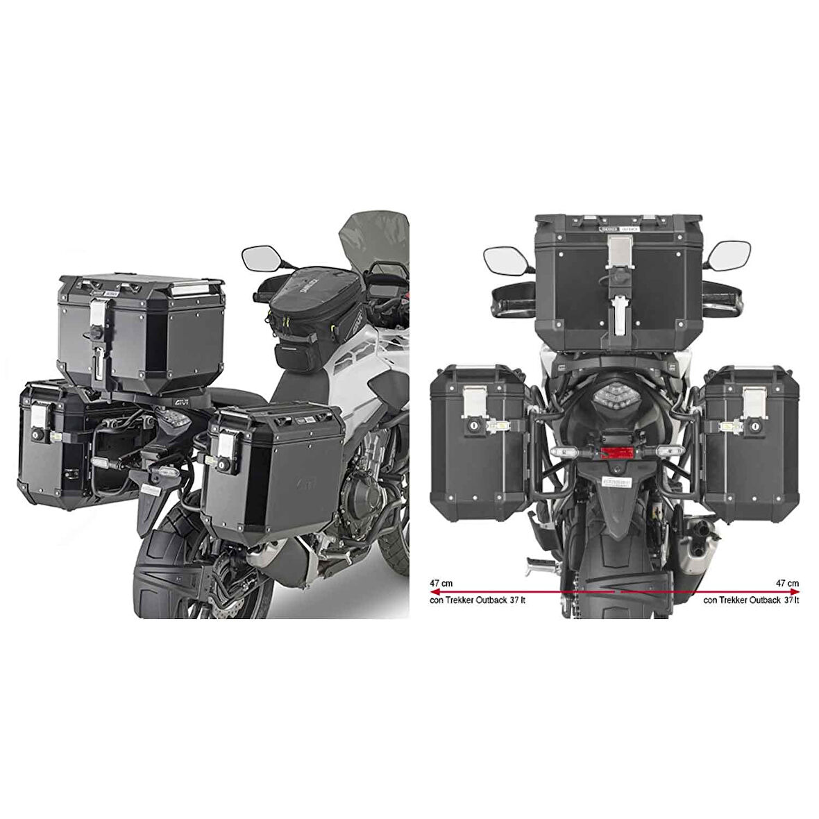 GIVI PLO1171CAM HONDA CB 500 X (19-23) - NX 500 (24-25) YAN ÇANTA TAŞIYICI