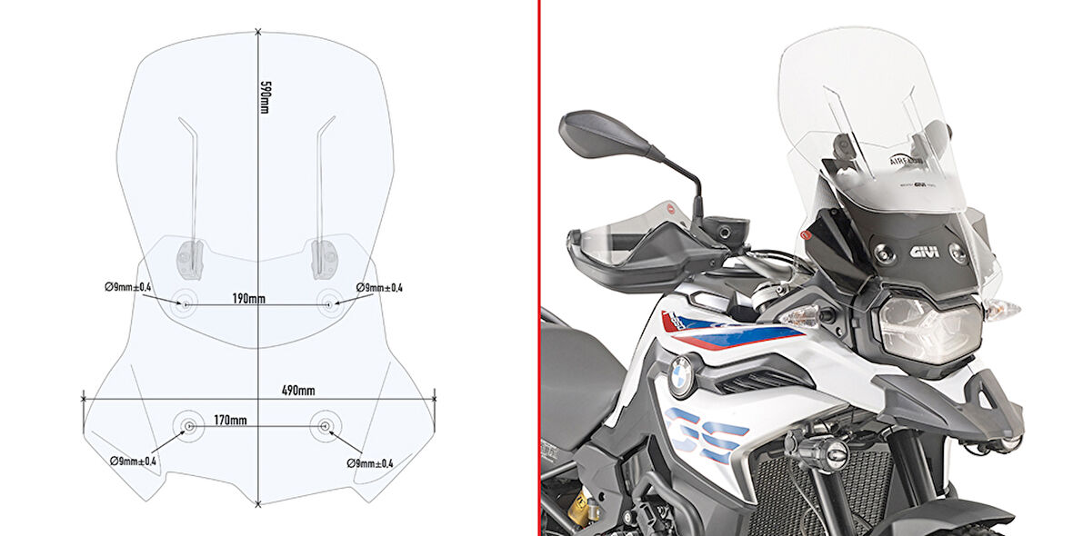 GIVI AF5127B BMW F 750 GS (18-23) - F 800 GS (24-25) - F 850 GS (18-23) RÜZGAR SİPERLİK