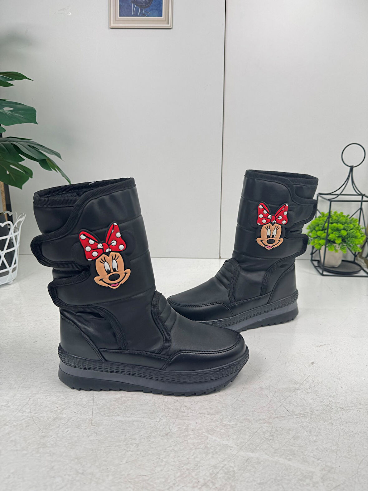 Unisex Kadın - Erkek - Çocuk Kar Botu İçi Kürklü Cırt Cırtlı Kaymaz Taban Ayakkabı 802