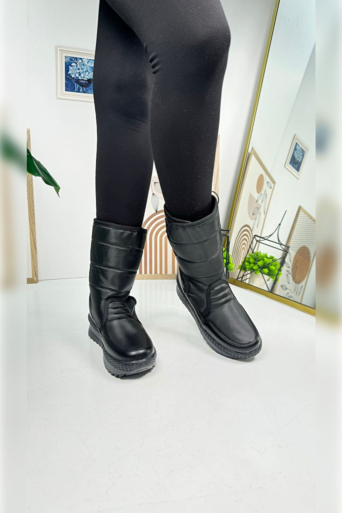 Unisex Kadın - Erkek - Çocuk Kar Botu İçi Kürklü Cırt Cırtlı Kaymaz Taban Ayakkabı 802