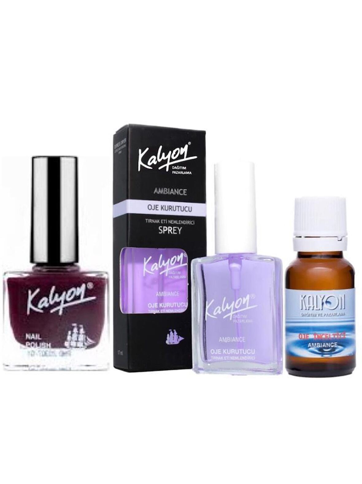 Kalyon Oje 307 + Oje Kurutucu Sprey 17 Ml + Oje Çözücü