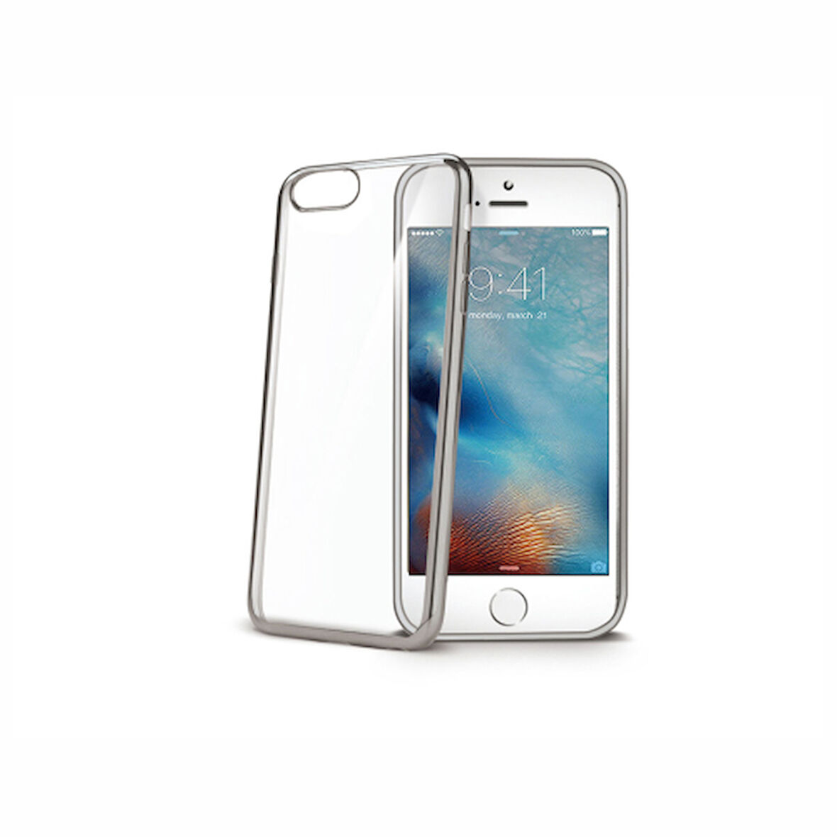Celly Apple iPhone  6/6S Lazer Silikon Kılıf - Gümüş