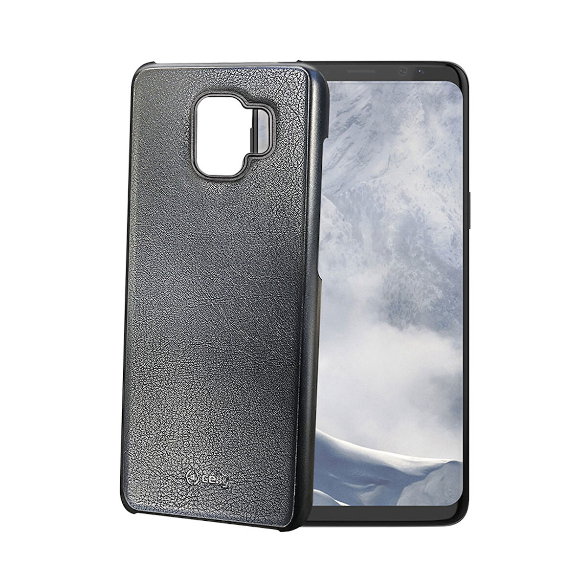 Celly Ghost Samsung Galaxy S9 Deri Görünümlü Kılıf Siyah