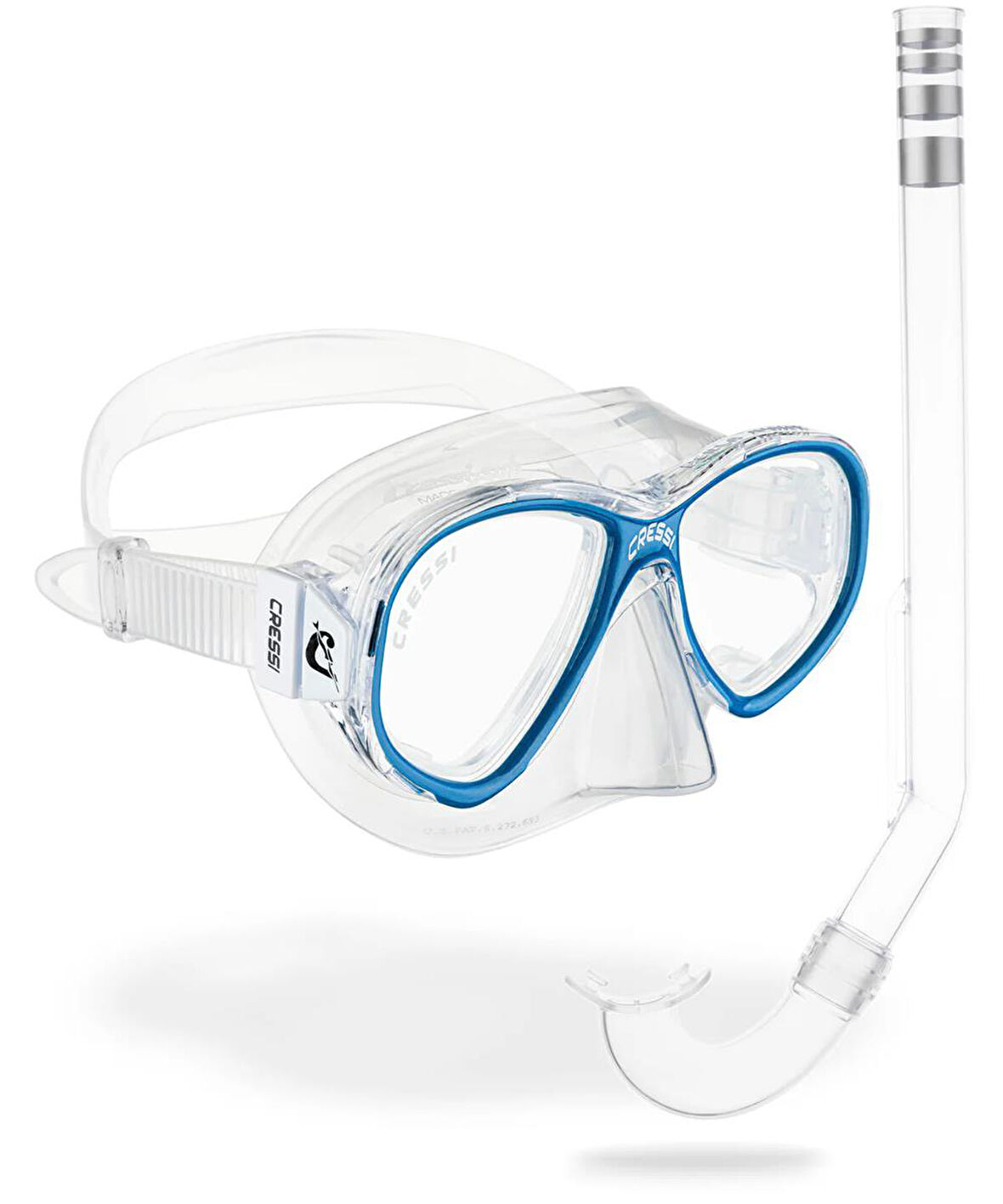 Cressi Perla Maske ve Mini Gringo Şnorkel Set Clear/Blue (7-13 yaş)