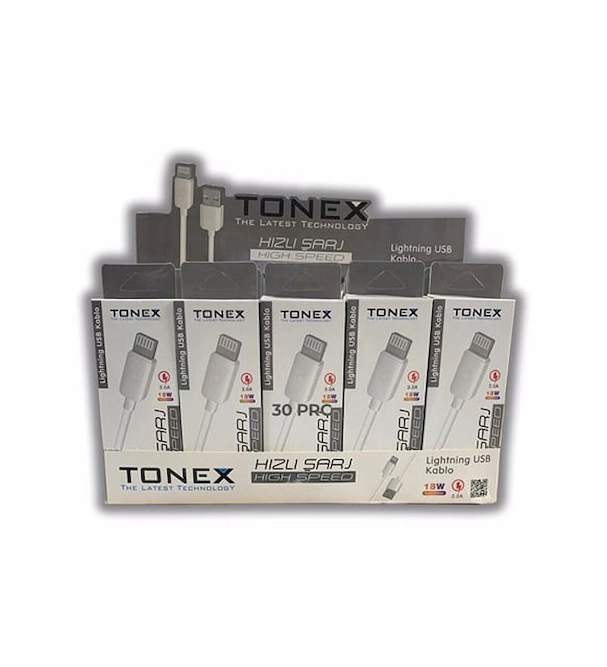 TONEX MA92 18W 3.0A LİGHTNING HIZLI ŞARJ KABLOSU