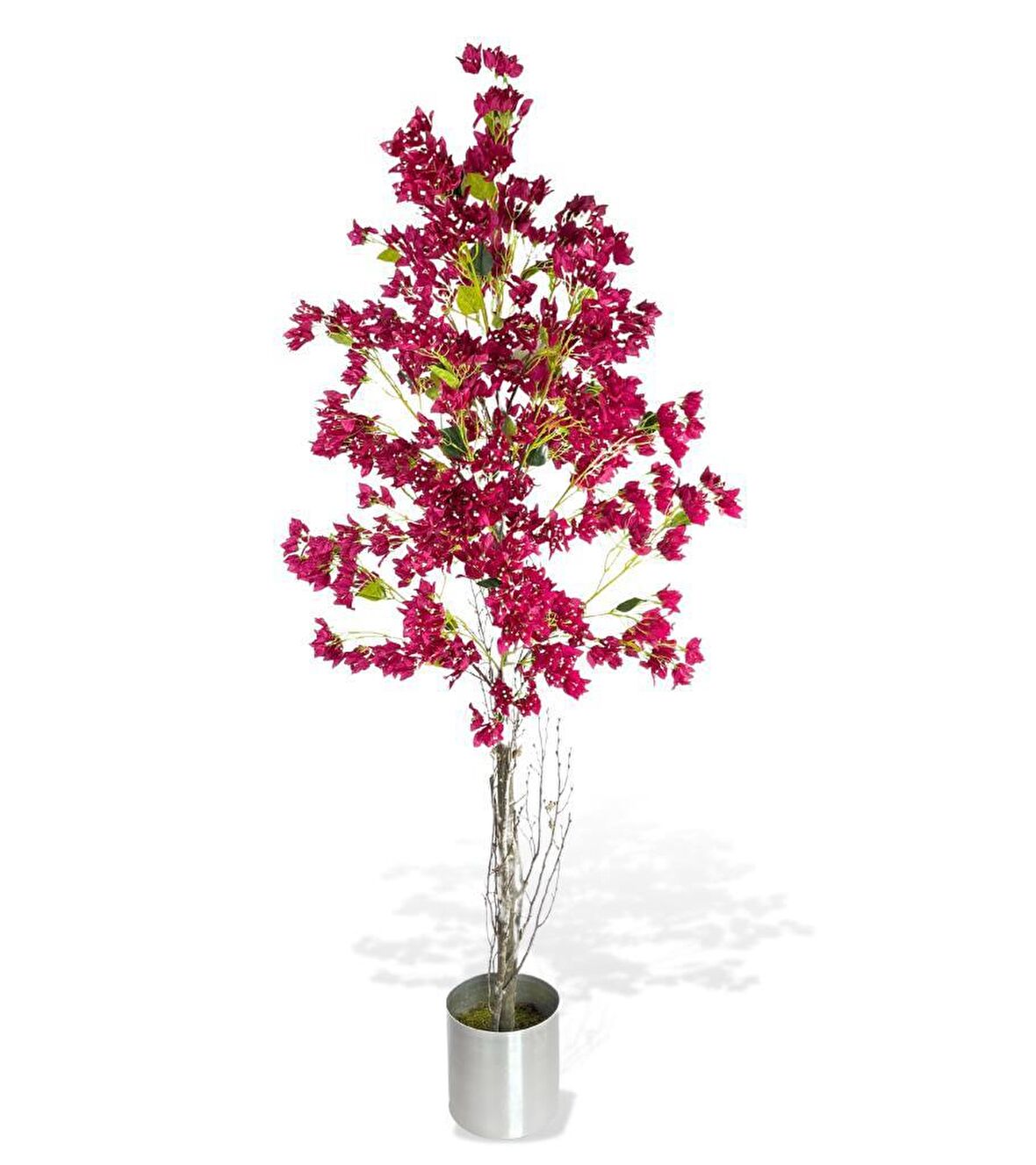 Yapay Fuşya Begonvil Ağacı 195*75cm Doğal Görünümlü Yapay Ağaç Aleminyum Paslanmaz Saksılı