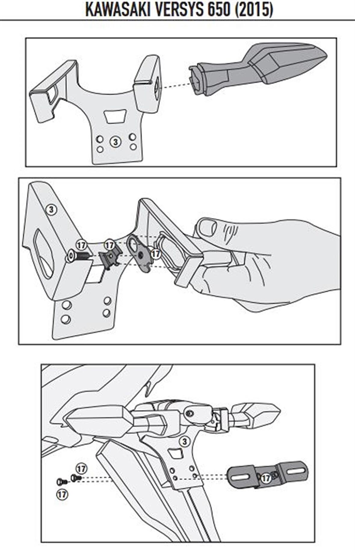 Kappa KLX4114 KAWASAKI VERSYS 650 (15-19) Yan Çanta Taşıyıcı