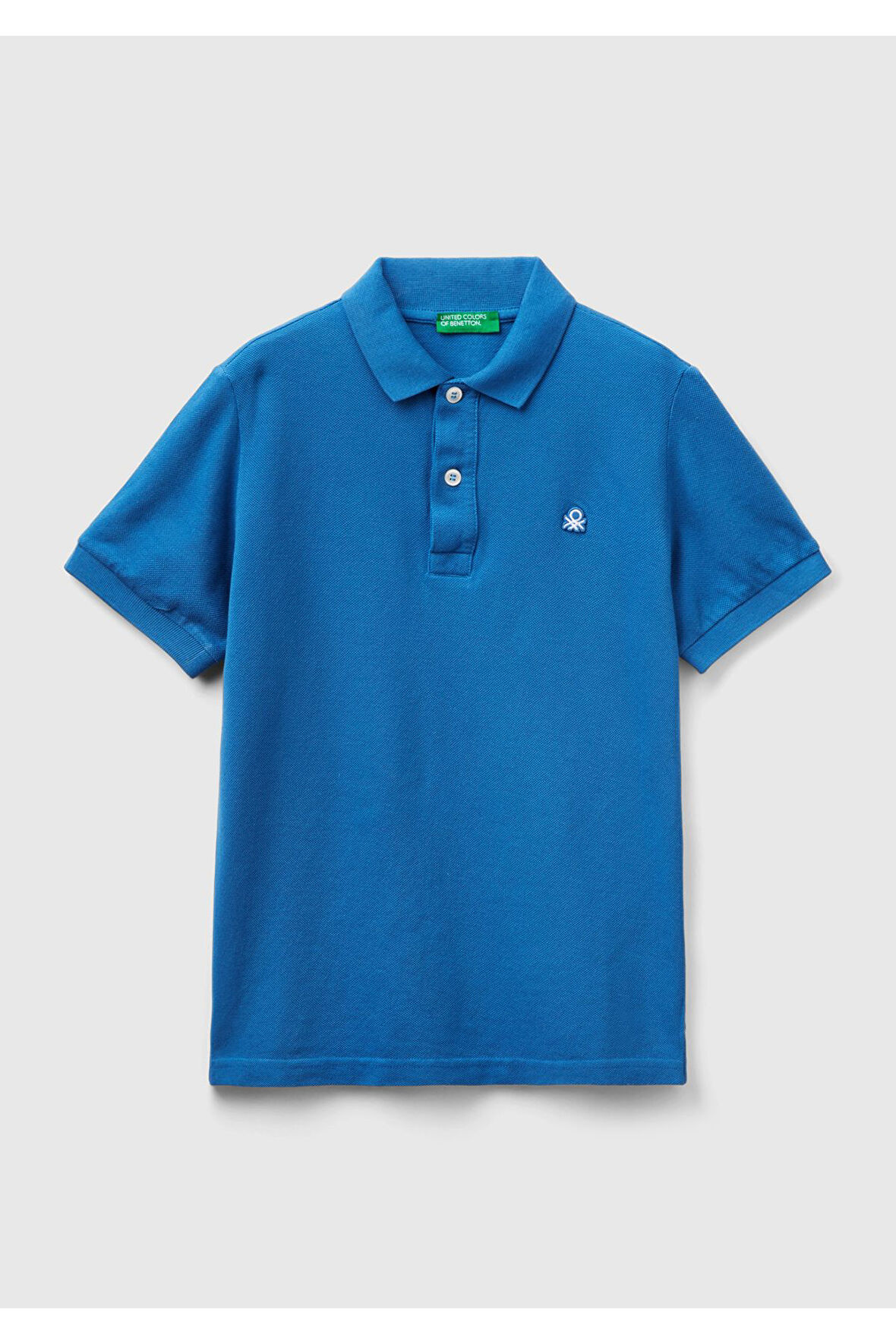 Erkek Çocuk Su Yeşili Logolu Pike Polo T-Shirt