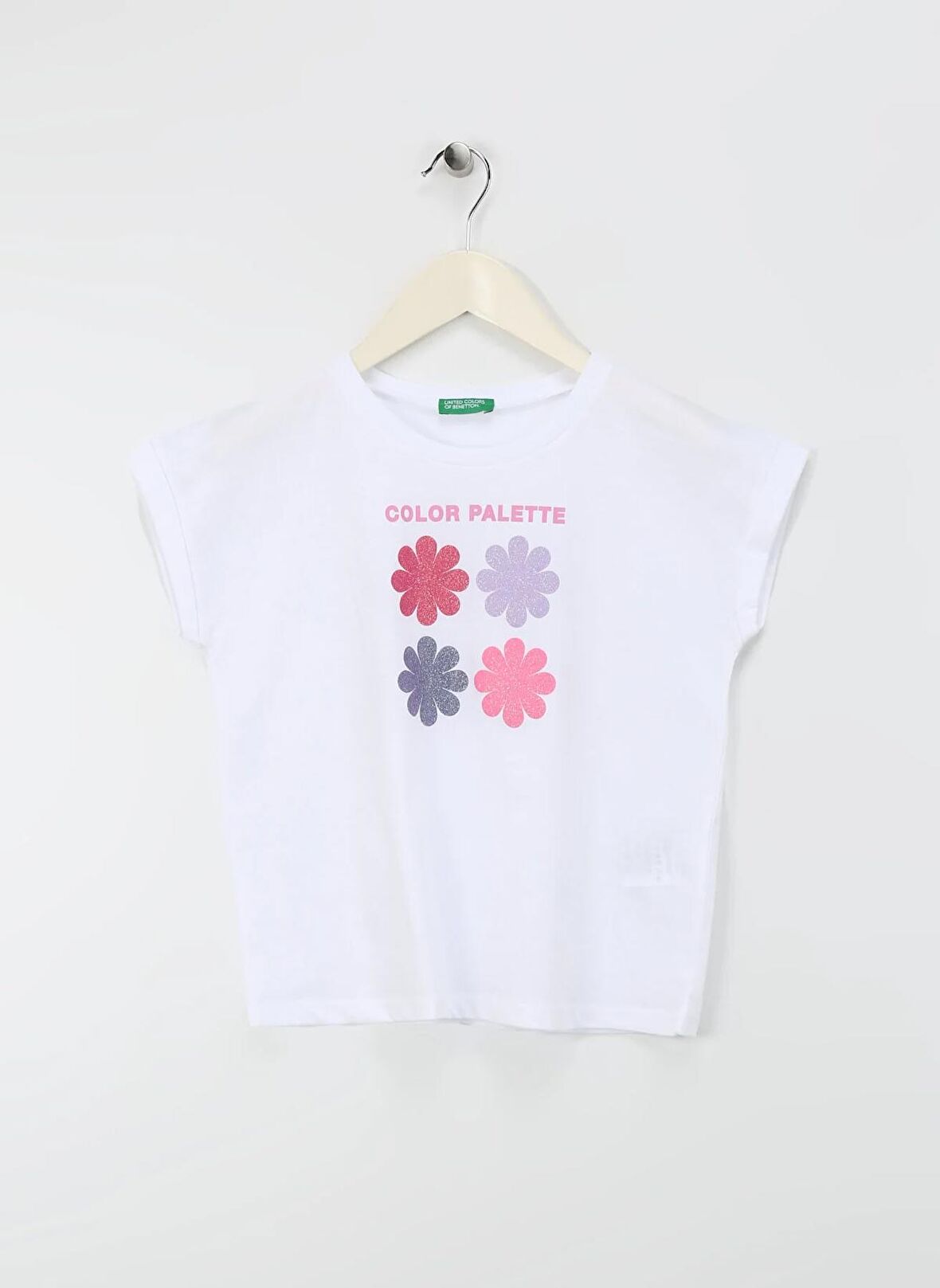 Benetton Beyaz Kız Çocuk T-Shirt 3I1XC10I6