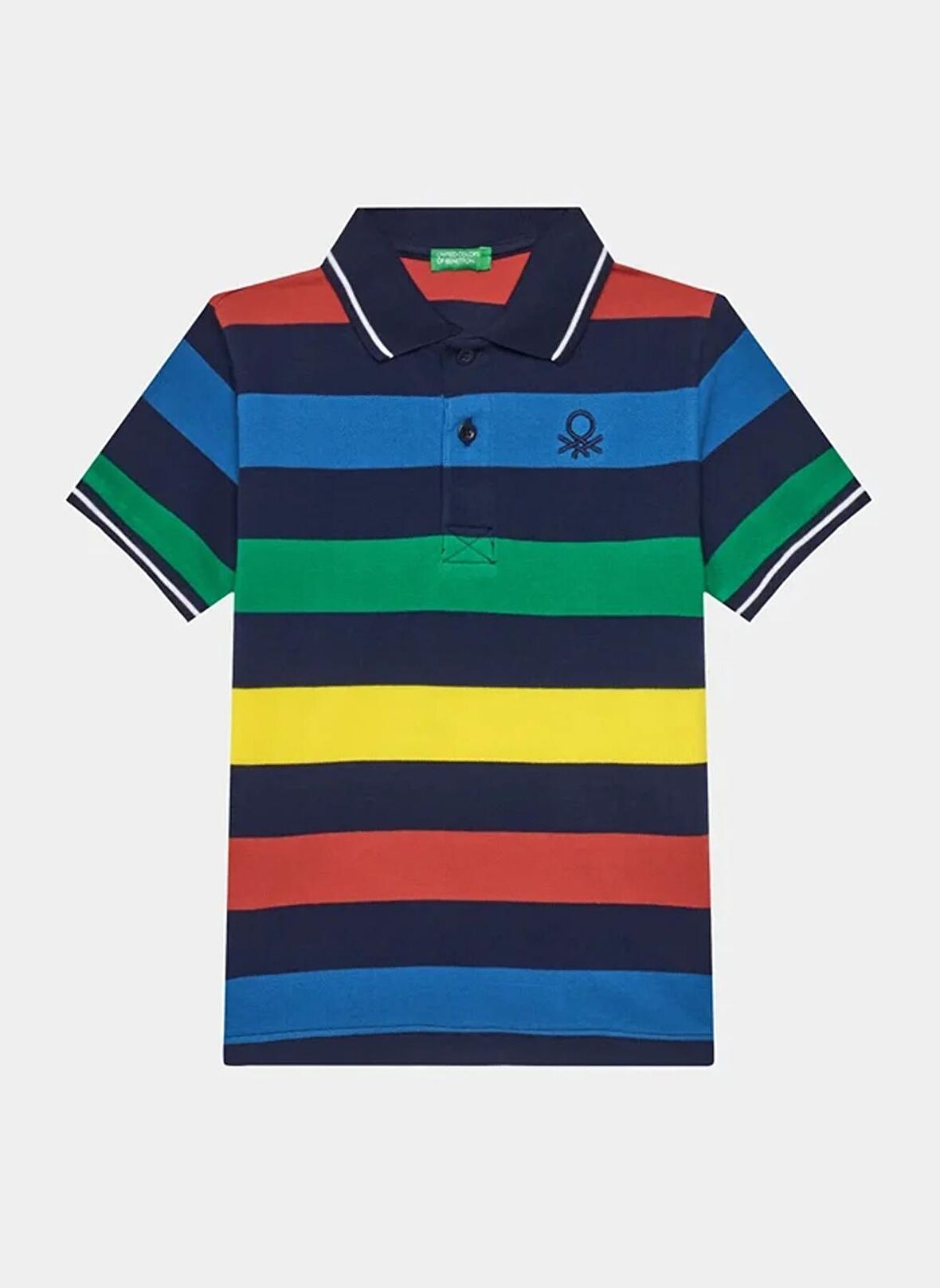 Benetton Siyah - Çok Renkli Erkek Çocuk Polo T-Shirt 3EJDC301B