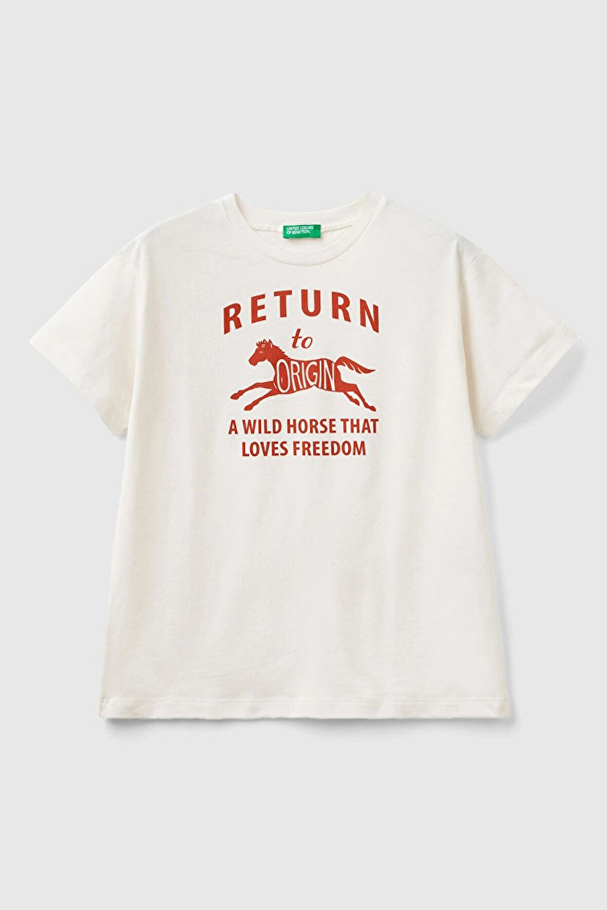 Erkek Çocuk Benetton T-Shirt - Beyaz | 8-9