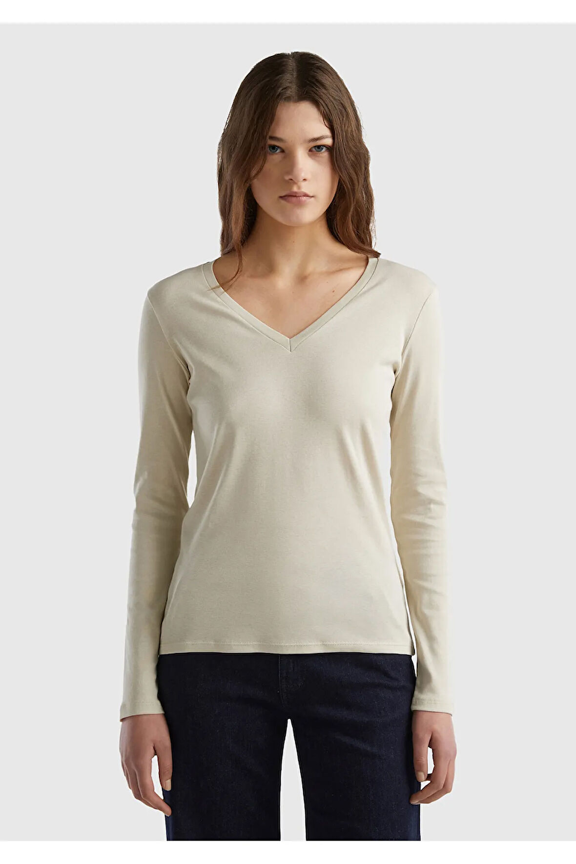 United Colors Of Benetton Kadın / Kız Bej Tişört (Model Kodu: 124A3Ga2E4245 )