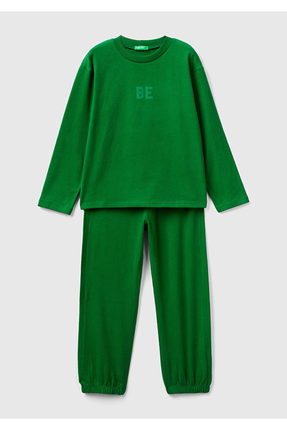 Erkek Çocuk Yeşil Logo İşlemeli Pijama Takımı