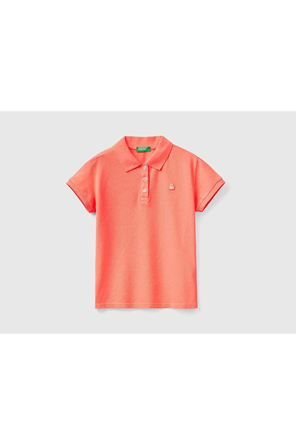 Kız Çocuk Mercan Logolu Pike Polo T-shirt
