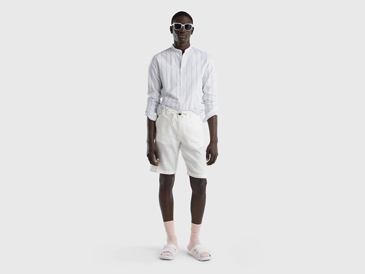 Unıted Colors Of Benetton Keten  Erkek Şort 4AGH59578