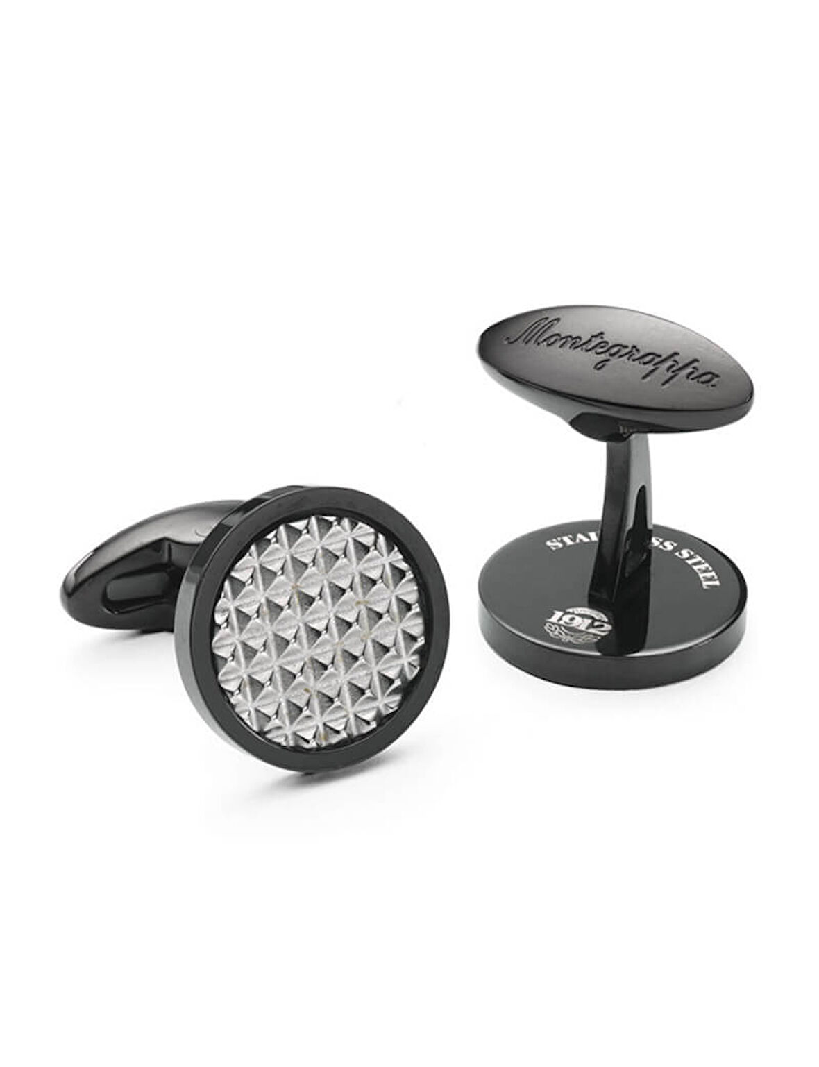 Montegrappa Clou Pure Brilliance Siyah IP Kol Düğmesi IDCPCLBS