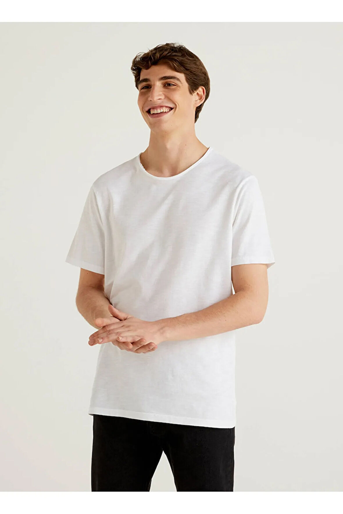 United Colors Of Benetton Erkek Beyaz Tişört (Model Kodu: 3Je1J19A5 )