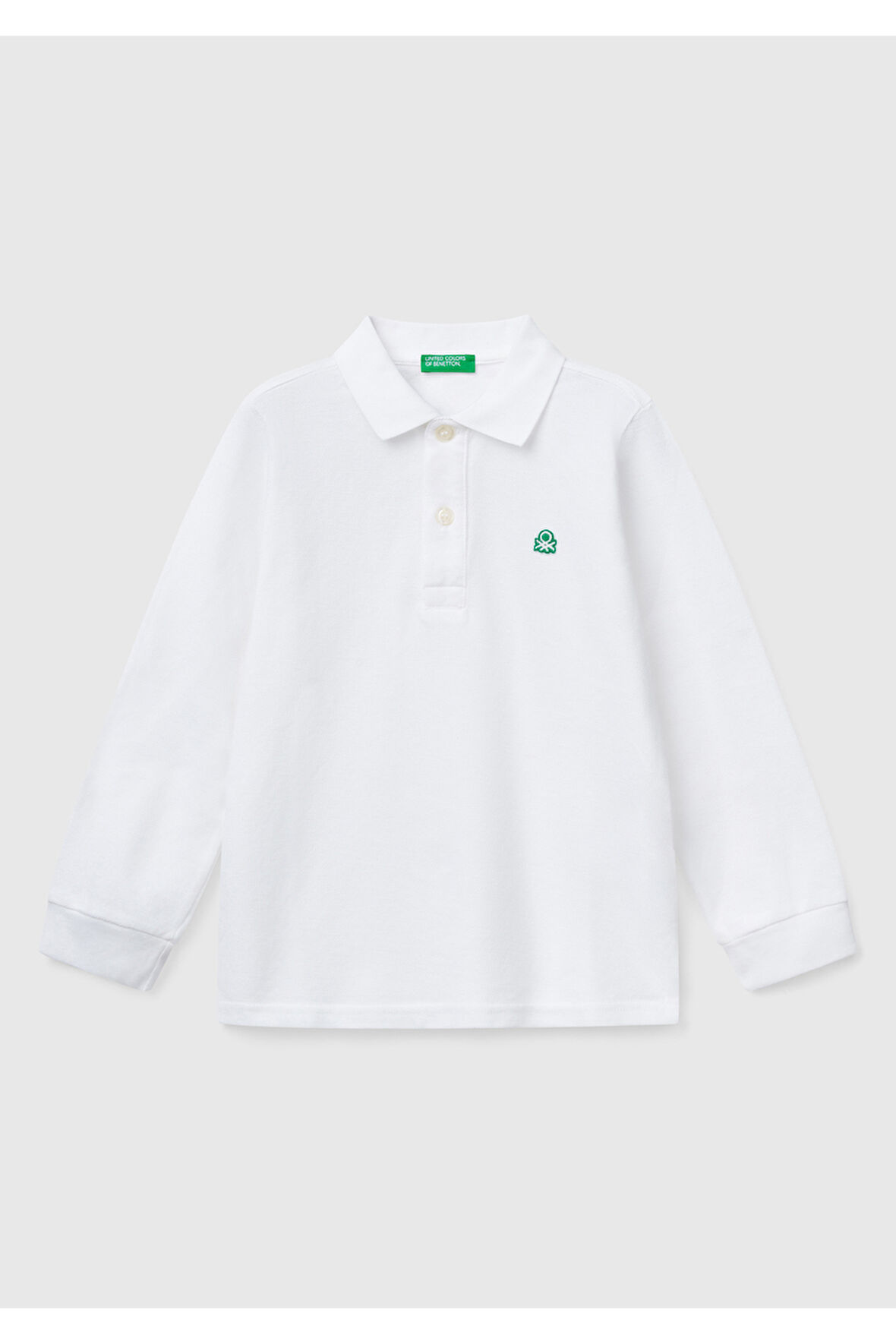 Erkek Bebek Beyaz Logolu Polo T-Shirt