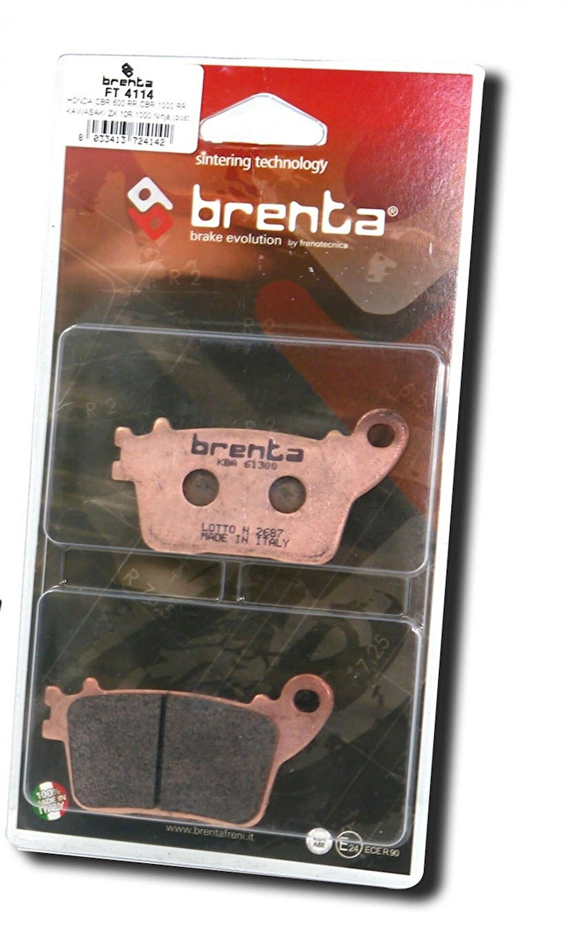 Brenta Sinter Metal Fren Balata Ft 4114 Arka Honda Cbr 600 1000 Rr Kawasakı Zx-6r Yamaha Yzf-r1 Suzu