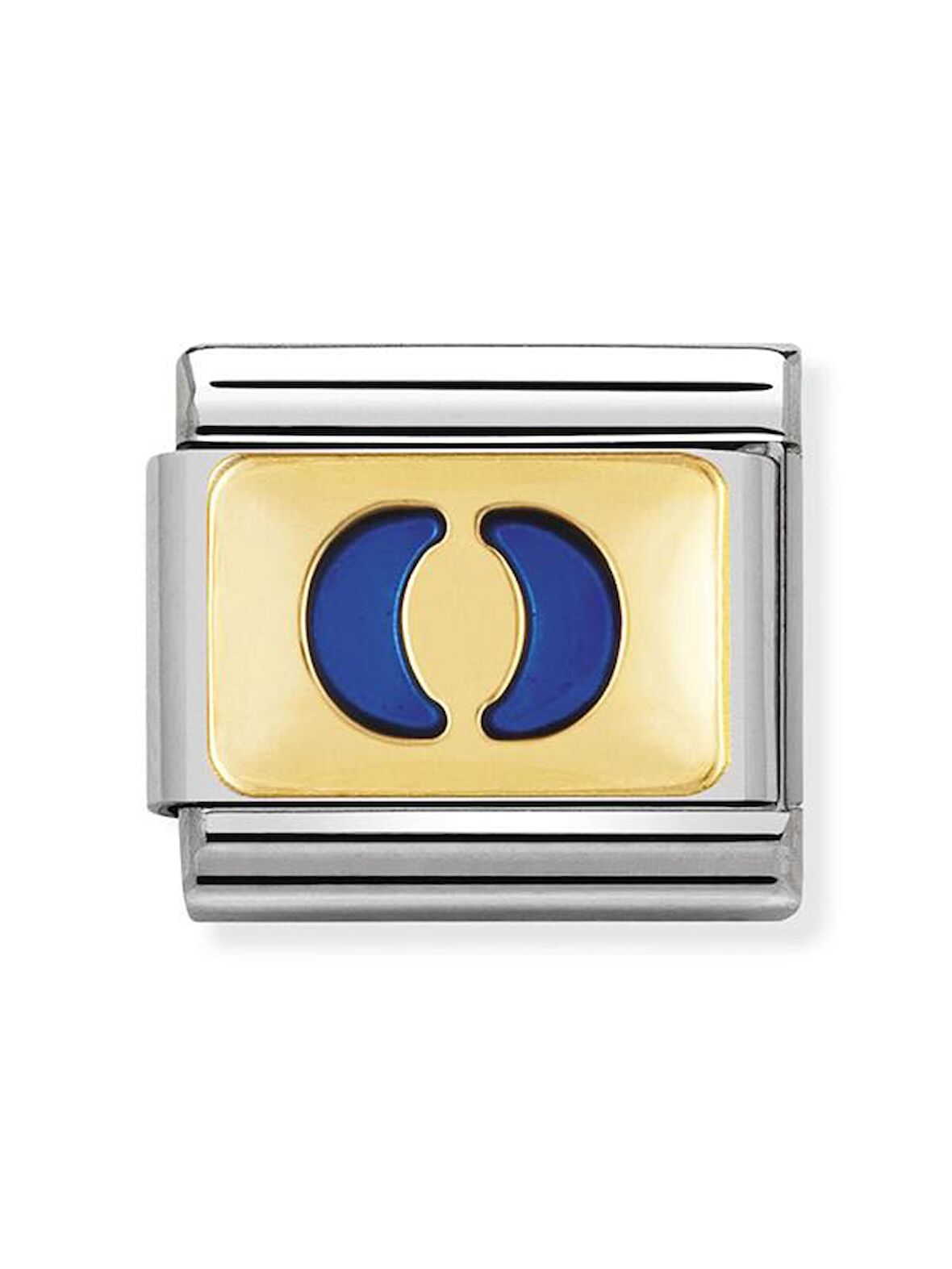 Composable Classic Dekoratif Link - Harfler Mavi - O - (15 O) 18K Altın