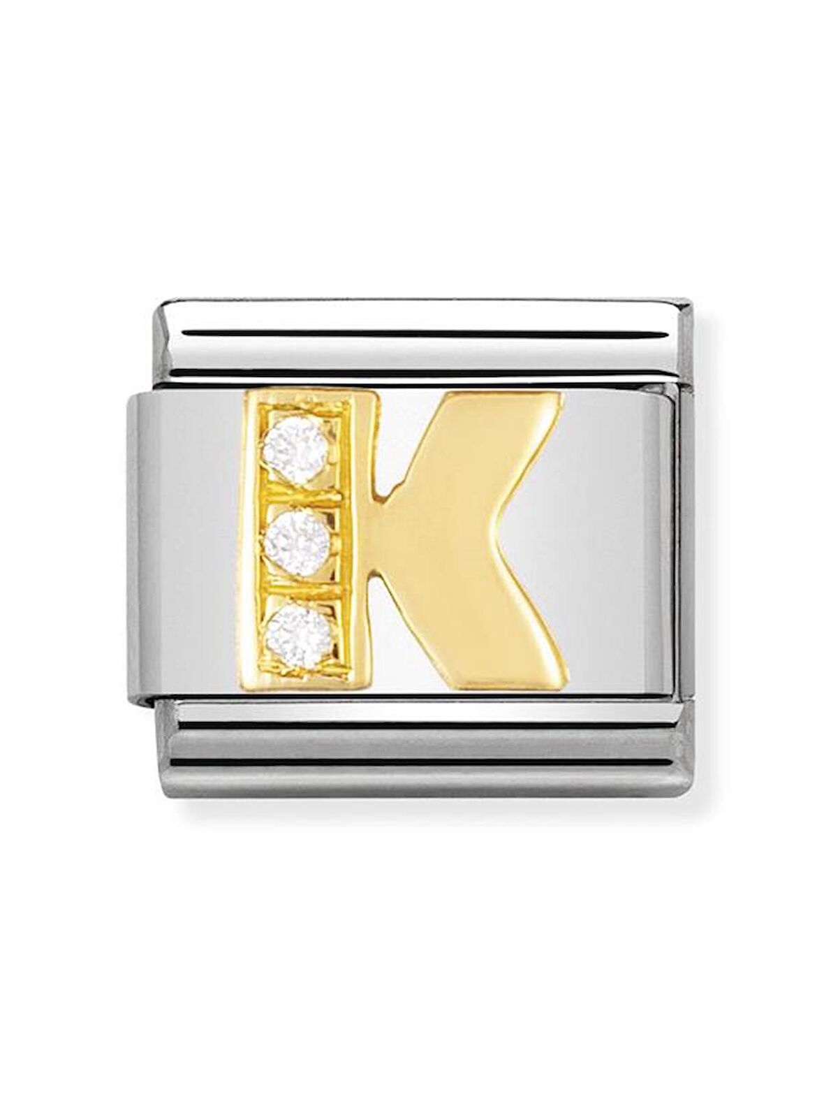Composable Classic Dekoratif Link - Harfler CZ - K - (11 K) 18K Altın Zirkon