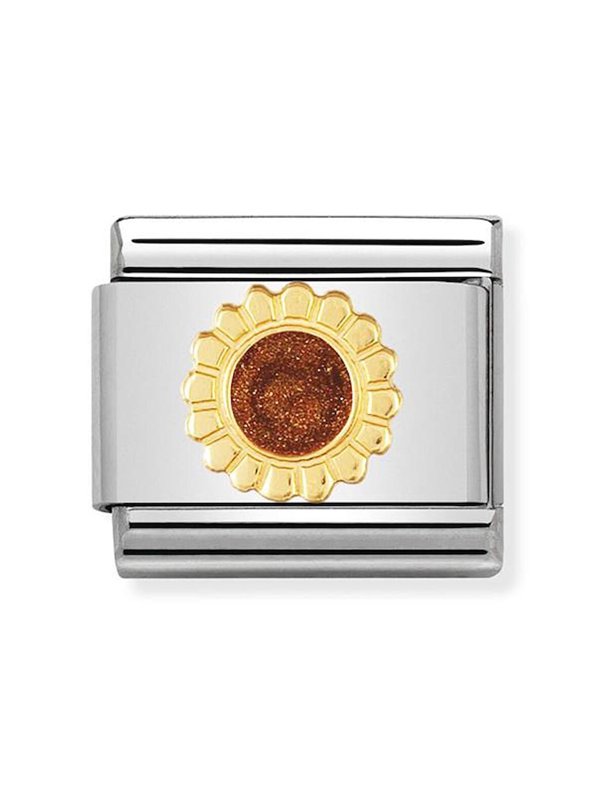 Composable Classic Dekoratif Link - Doğa - Ayçiçeği - (24 Sunflower) 18K Altın