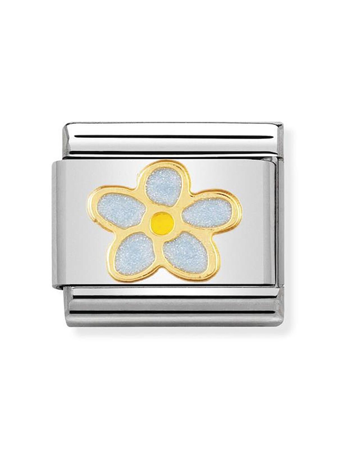 Composable Classic Dekoratif Link - Doğa - Unutmabeni Çiçeği -  18K Altın