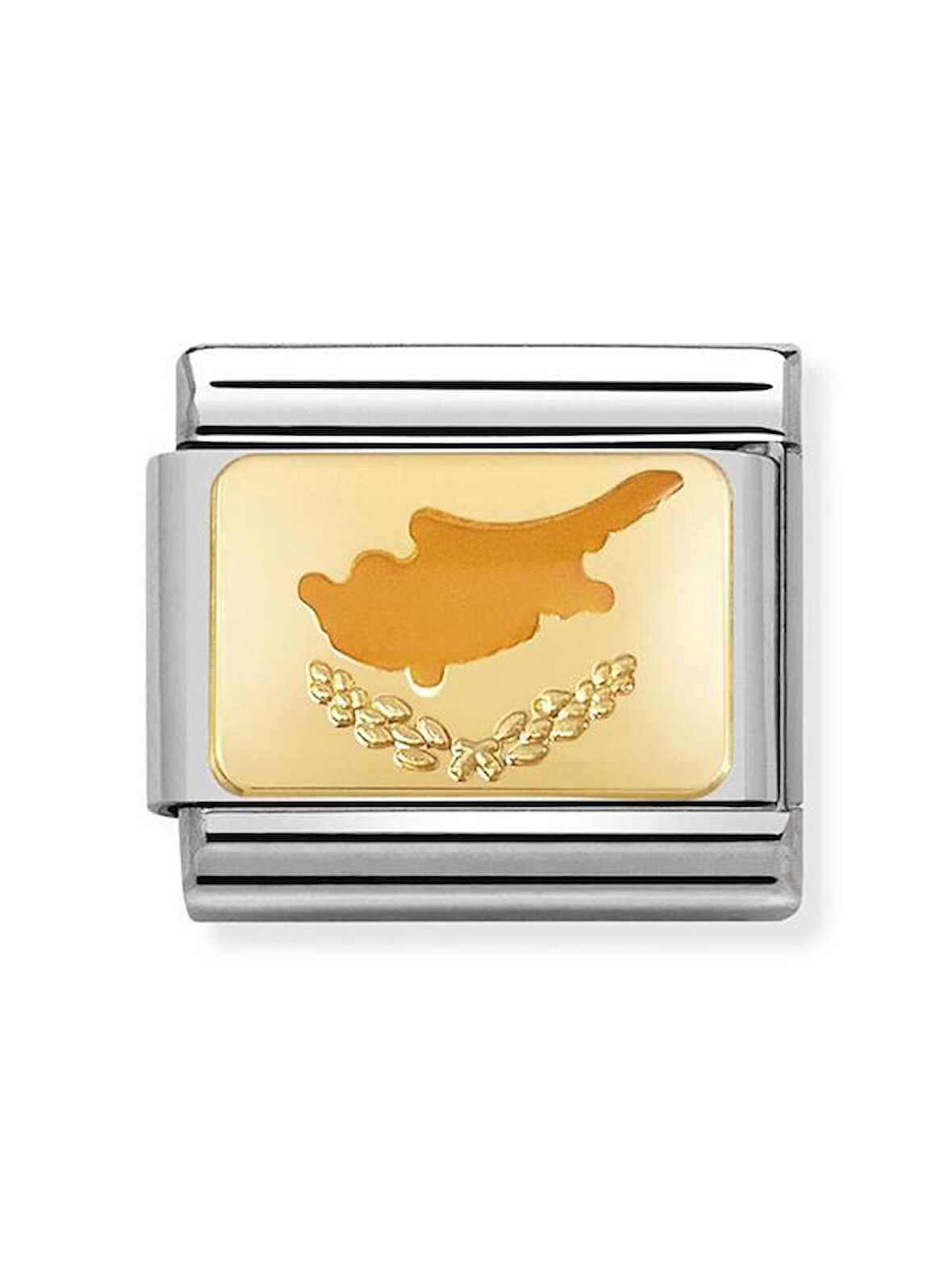 Composable Classic Dekoratif Link - Bayraklar Avrupa - Kıbrıs - (49 Cyprus) 18K Altın