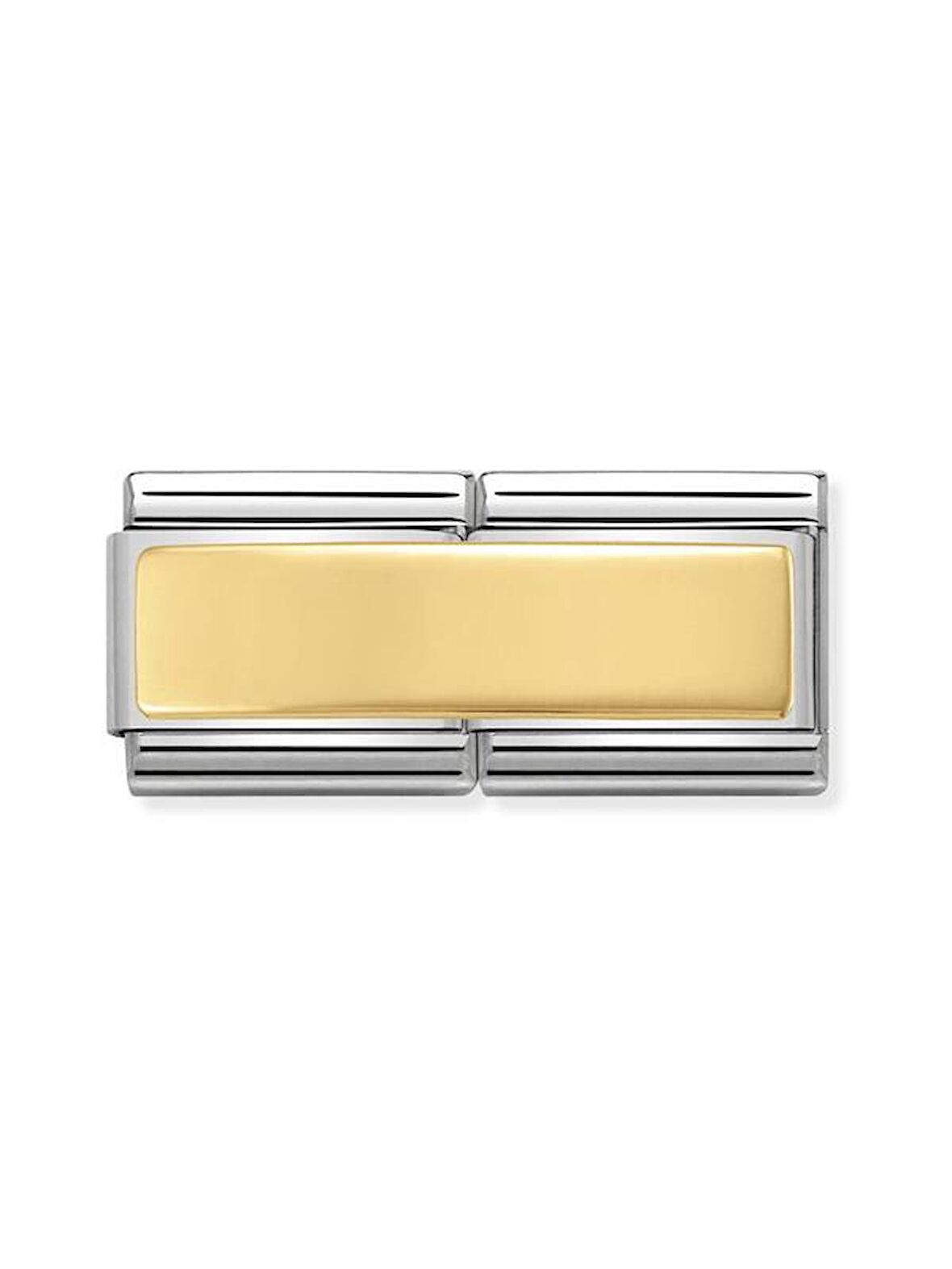 Composable Classic Dekoratif Link - İkili Gravür - Pürüzsüz plaka -  18K Altın