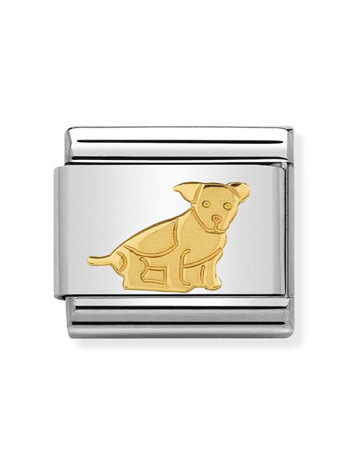 Composable Classic Dekoratif Link - Hayvanlar - Oturan Köpek - (33 Seated Dog) 18K Altın