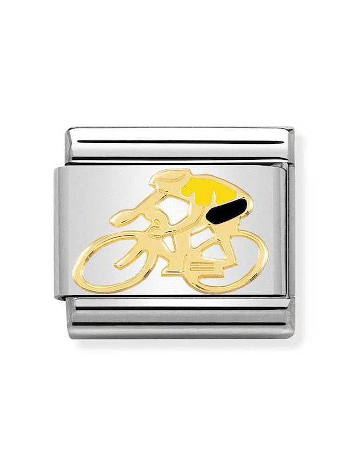 Composable Classic Dekoratif Link - Spor - Bisikletli - (13 Cyclist Yellow) 18K Altın