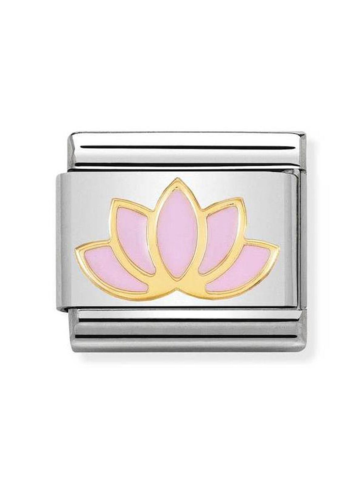 Composable Classic Dekoratif Link - Doğa - Lotus çiçeği - (17 Lotus flower) 18K Altın